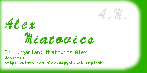 alex miatovics business card